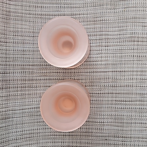 Pink frosted candle stick holders - Picture 2 of 3